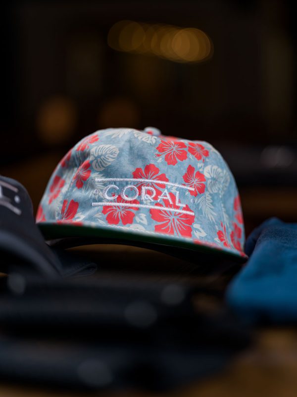 Coral Floral Hat